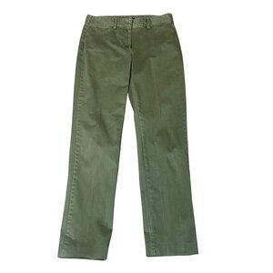 Lands' End Mid Rise Straight Leg Pants Sz 6 (31x30-1/2") Army Green #233M
